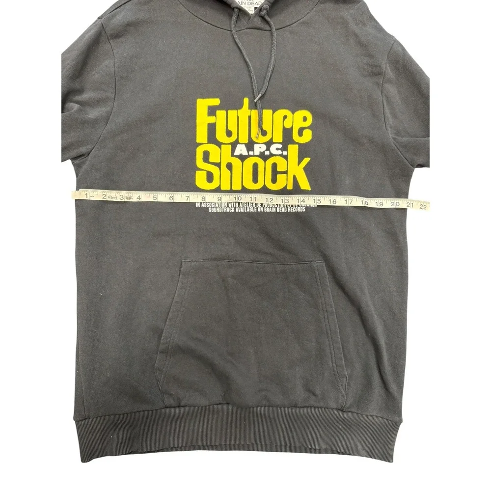 A.P.C. Brain Dead Hoodie Mens L Black Excellent Future Shock Graphic Sweatshirt - Picture 5 of 7